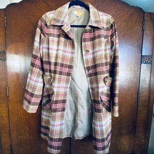 Tulle medium plaid lightweight coat